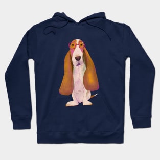 Bassett in their New Glasses Hoodie